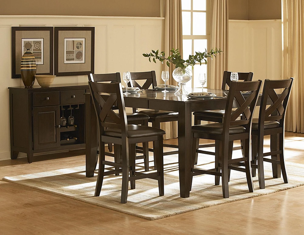 Topline Home Furnishings 7pc Counter Height Dining Set