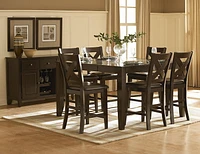 Topline Home Furnishings 7pc Counter Height Dining Set