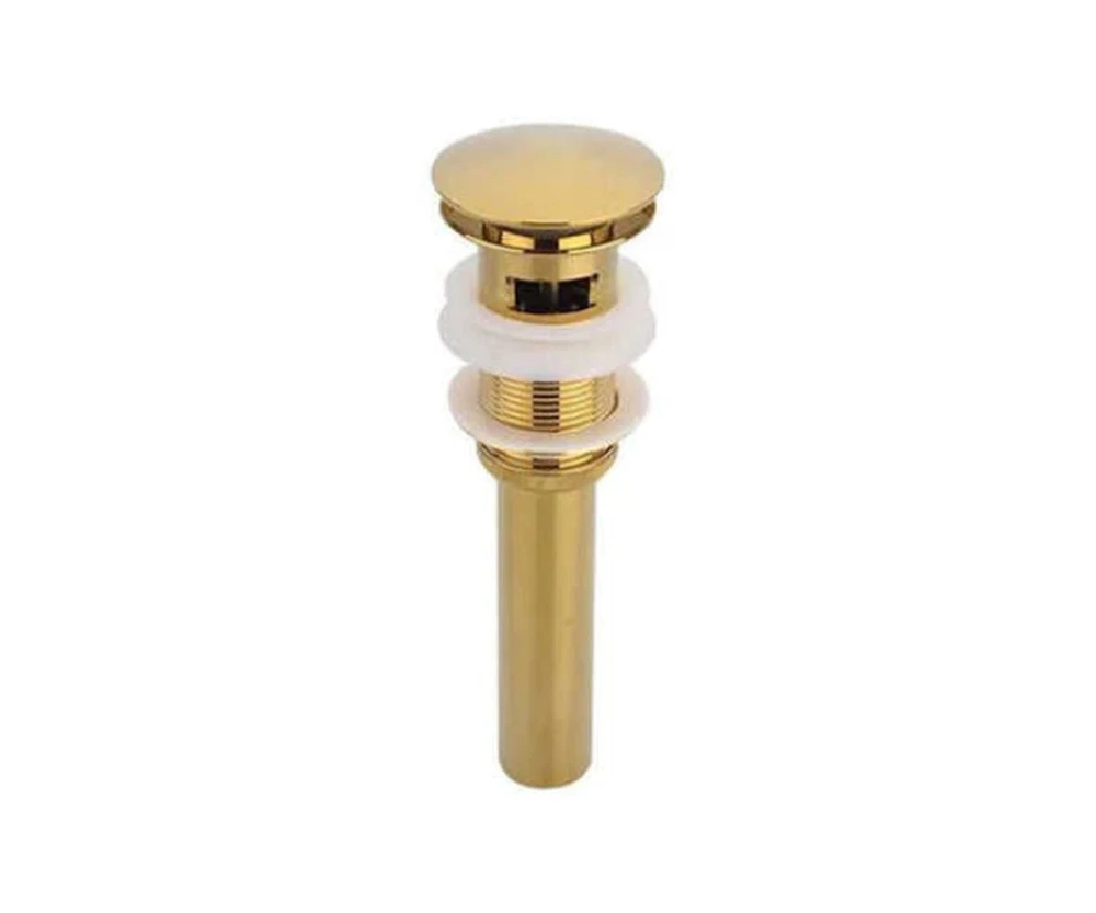 DROP Bath and Kitchen DR091046 Gold Pop-Up Bathroom Sink Drain with Overflow