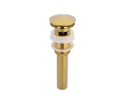 DROP Bath and Kitchen DR091046 Gold Pop-Up Bathroom Sink Drain with Overflow