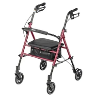 Drive Medical Adjustable Height Rollator Rolling Walker with 6" Wheels, Adjustable Height Rollator