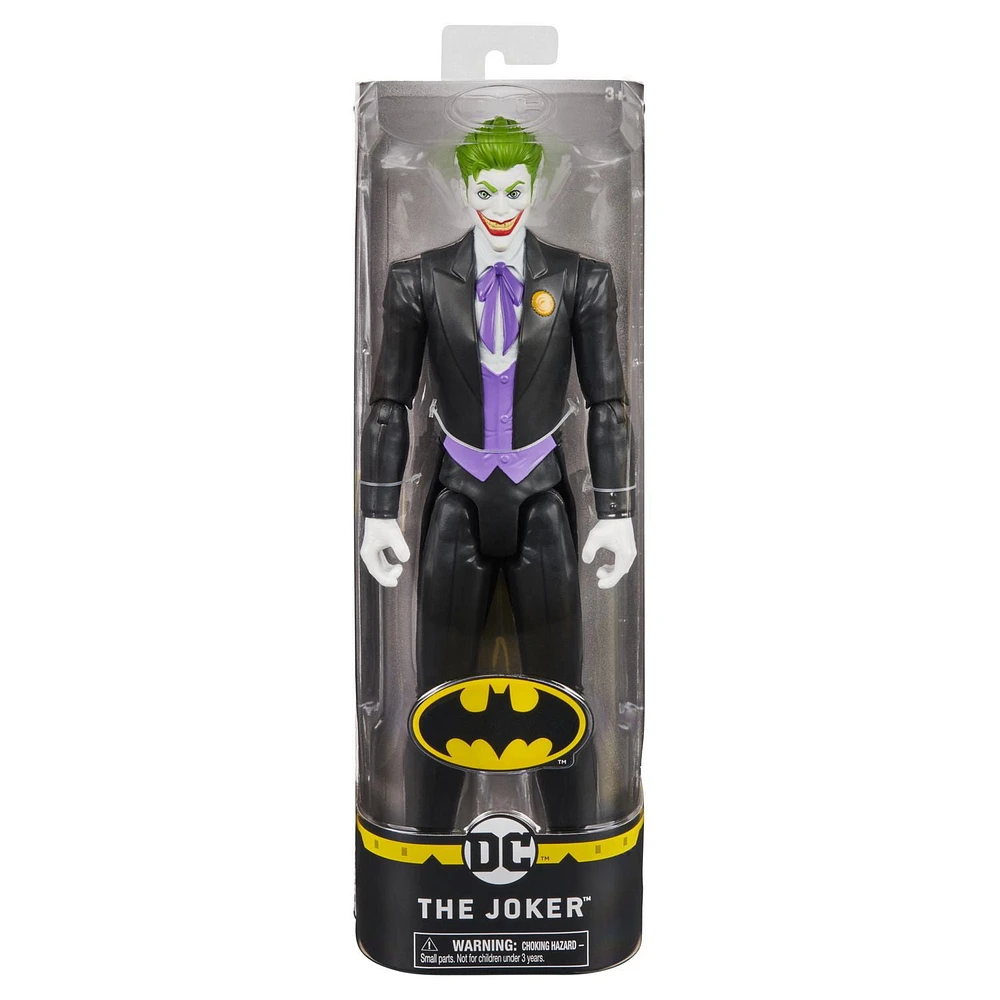 BATMAN 12-inch THE JOKER Action Figure (Black Suit), for Kids Aged 3 and up