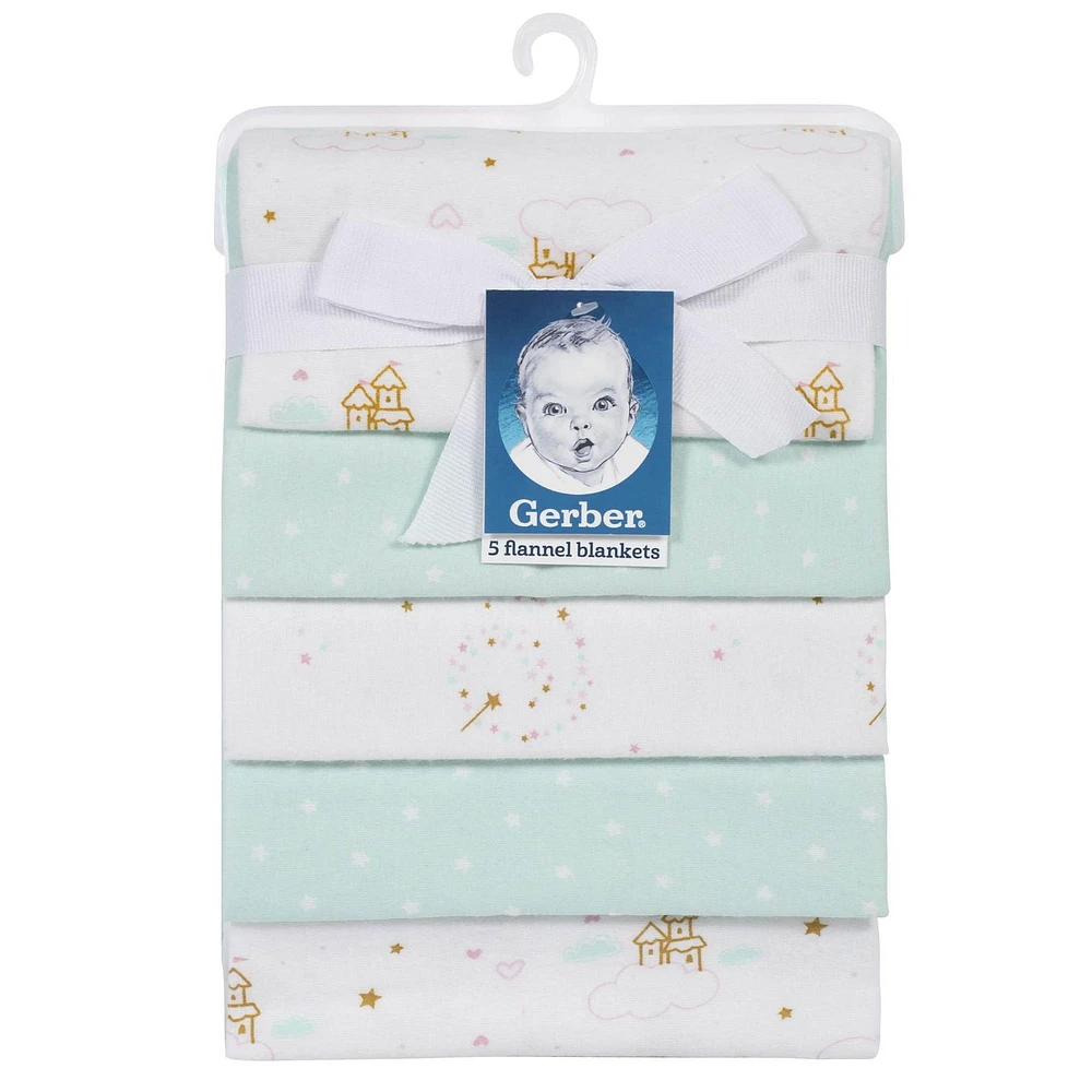 Gerber®  5-Pack Receiving Blankets - Blue Princess