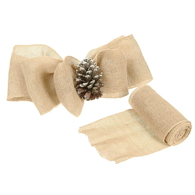 Burlap Ribbon (Natural) (20"  X 5 Yd)