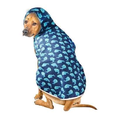 Fetchwear Dog Clothes: Shark Raincoat, Size XS-XL