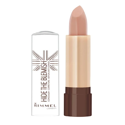 Rimmel Cache-cernes Hide The Blemish, formule ultra-crémeuse pour un effet durable et naturel, illumine la peau, 100% Sans Cruauté Applicateur en bâtonnet