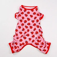 Fetchwear Dog Clothes: Ladybug Jersey Pajamas, Size XS-XL