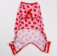 Fetchwear Dog Clothes: Ladybug Jersey Pajamas, Size XS-XL