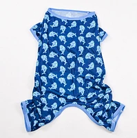 Fetchwear Dog Clothes: Shark Jersey Pajamas, Size XS-XL