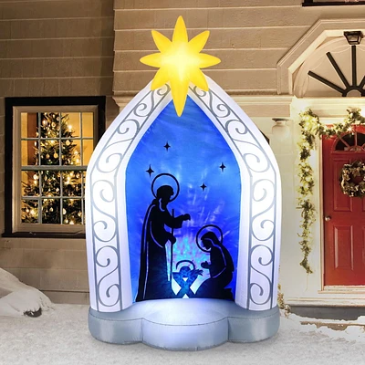 7FT NATIVITY SCENE, 7' Inflatable Nativity Silhouette Scene