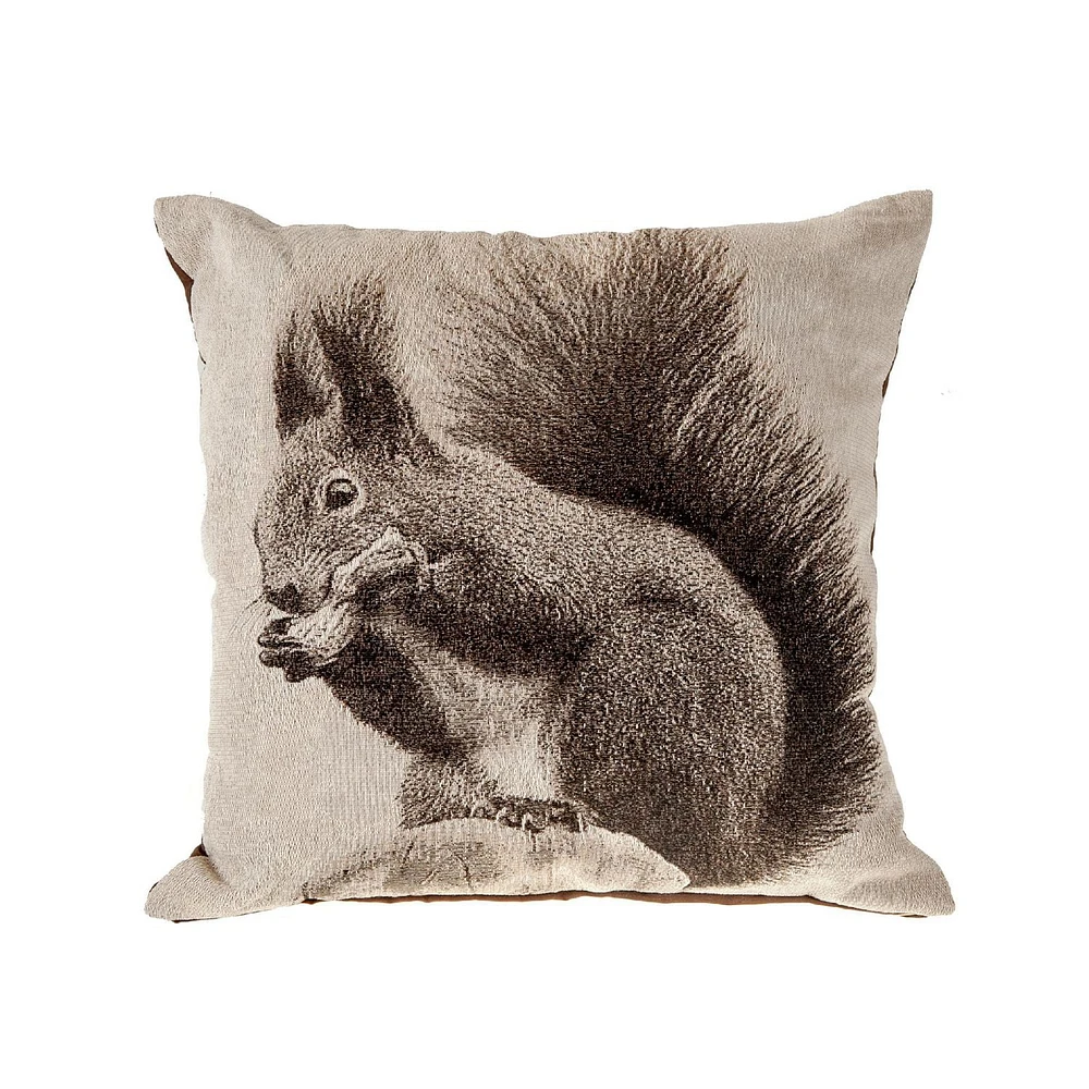 Woven Rustic Cushion (Squirrel Nibbling Nut) - Set of 2