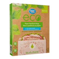 Sans à sandwich en papier eco Great Value 5(autocollants, sacs sandwich)