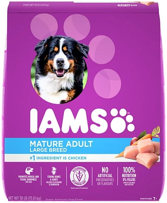 Nourriture sèche pour chiens âgés de grande race IAMS Recette avec poulet et grains entiers