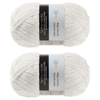 MAINSTAYS COZY CHENILLE 2 PACK BABY WHITE YARN