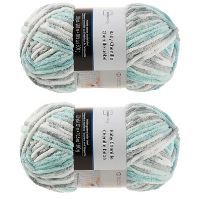 MAINSTAYS COZY CHENILLE 2 PACK SEAFOAM YARN