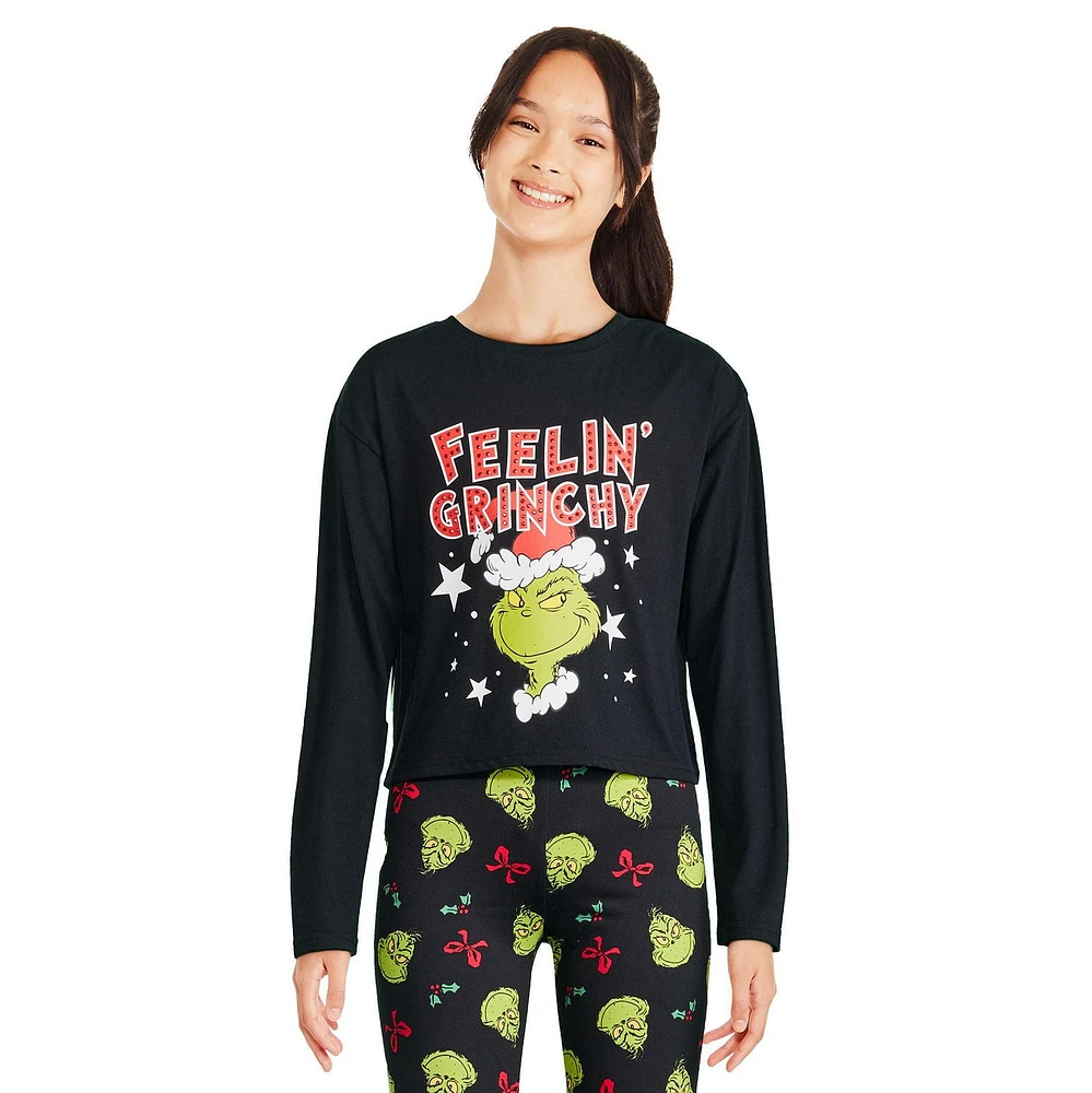 The Grinch Girls' Long Sleeve Tee, Sizes XS-XL