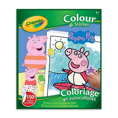 Crayola Colour & Sticker, Peppa Pig, Includes 32 colouring pages and 4 sticker sheets