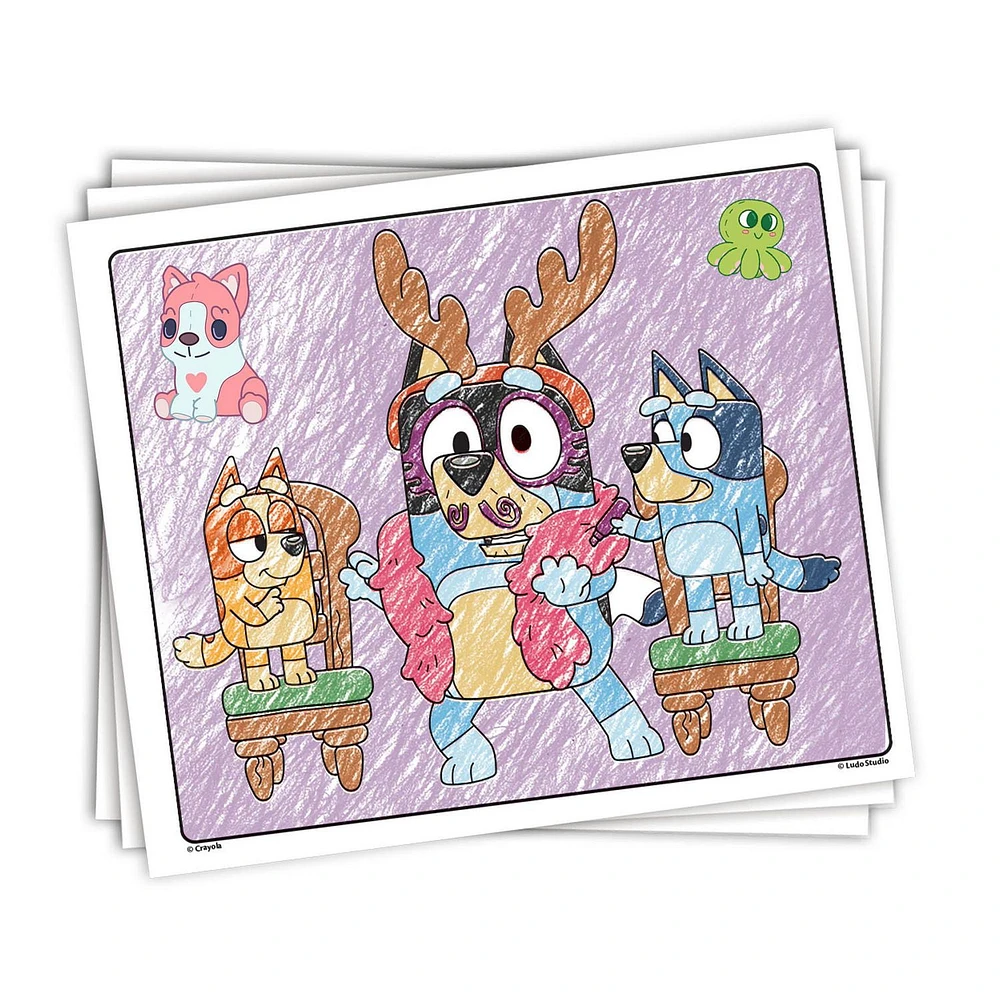 Colour & Sticker Pages, Bluey, Bluey Colouring Pages