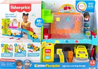 Fisher-Price Little People Light-Up Learning Garage Toddler Playset, 5 Play Pieces, Multi-Language Version