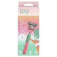 rasoir joy qui change de couleur pour femmes, trousse de rasage avec 1 manche + 2 cartouches de rechange 1CT
