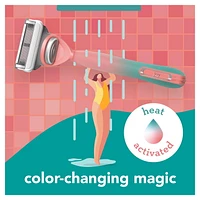 rasoir joy qui change de couleur pour femmes, trousse de rasage avec 1 manche + 2 cartouches de rechange 1CT
