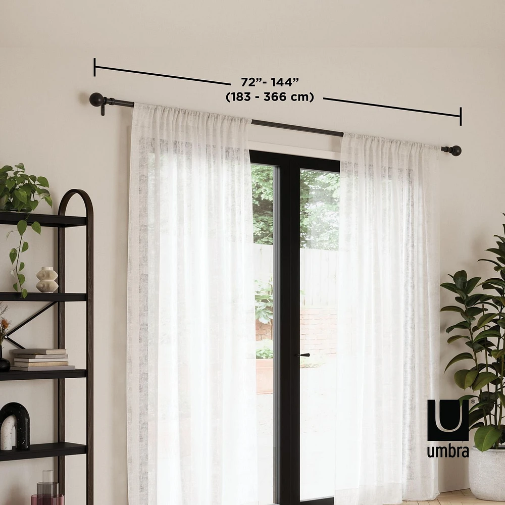 Umbra Bolas 1" 72-144" Expandable Curtain Rod