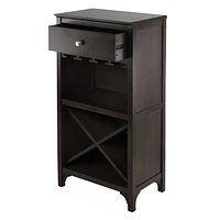 92745- Ancona Modular Wine Cabinet with One Drawer, Glass Rack, X Shelf