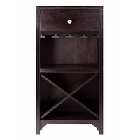 92745- Ancona Modular Wine Cabinet with One Drawer, Glass Rack, X Shelf