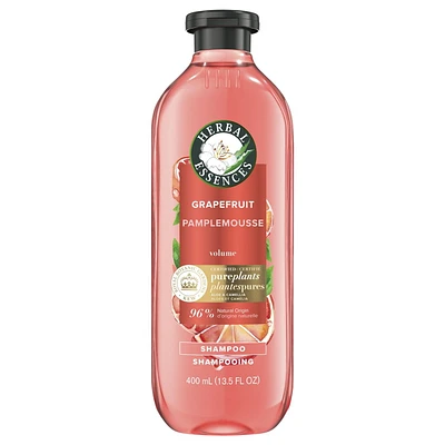 Herbal Essences Grapefruit Volumizing Shampoo, with Certified Camellia Oil and Aloe Vera, For All Hair Types, Especially Fine Hair, 400ML