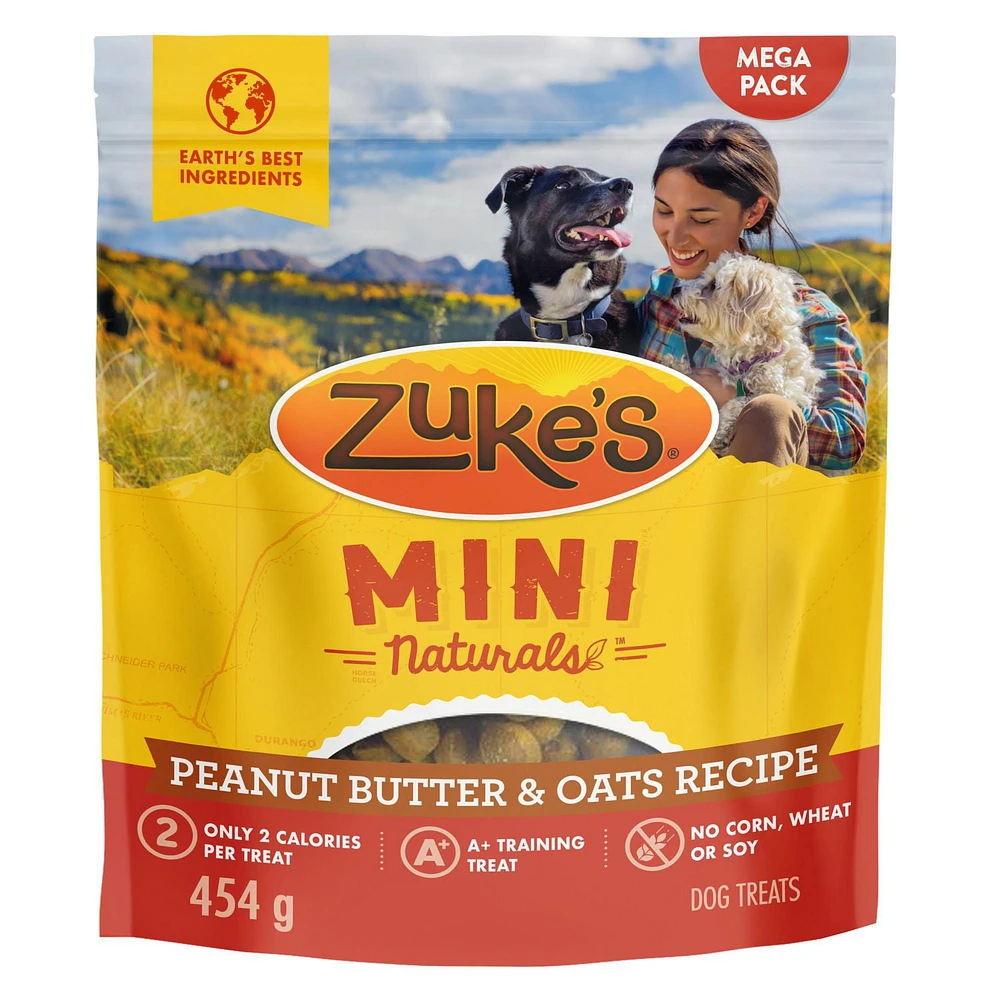 Zuke’s Mini Naturals Recette au Beurre d’Arachide et à l’Avoine, Gâteries pour Chiens 170-454 g