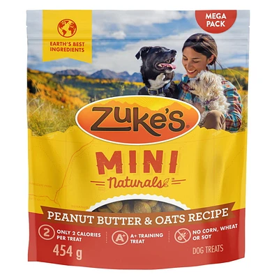 Zuke’s Mini Naturals Recette au Beurre d’Arachide et à l’Avoine, Gâteries pour Chiens 170-454 g