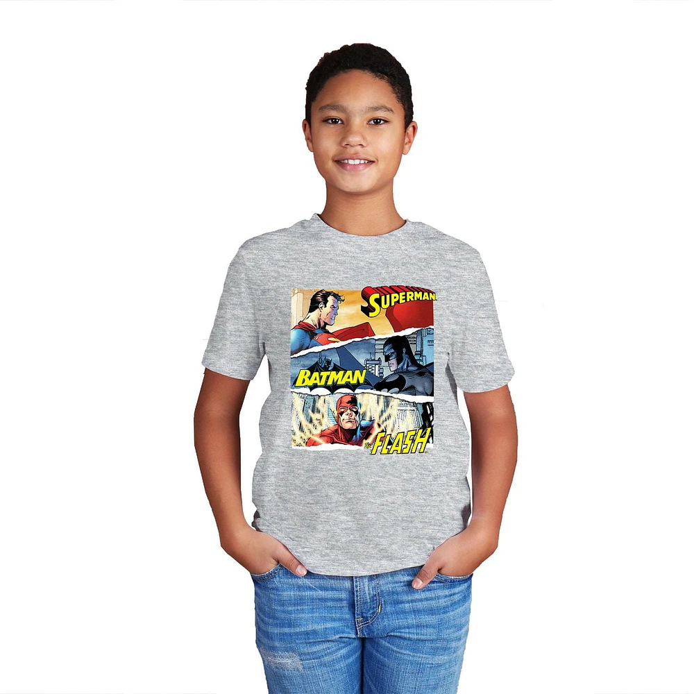 Boys Justice League Comic Short Sleeve T-Shirt