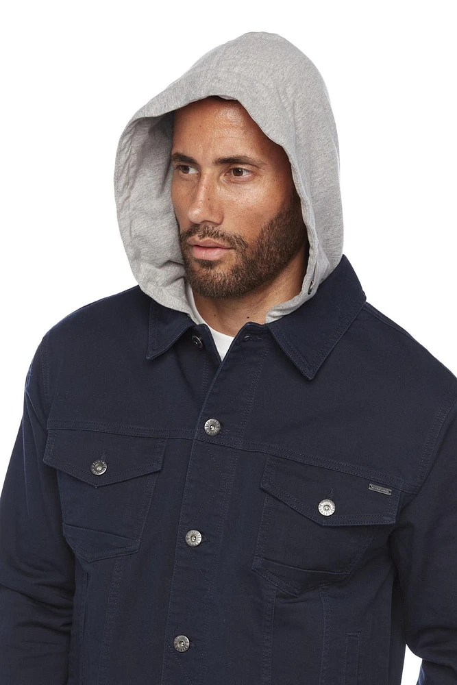 Jeaniologie ™ Men's Denim Jacket With Built-In Hood