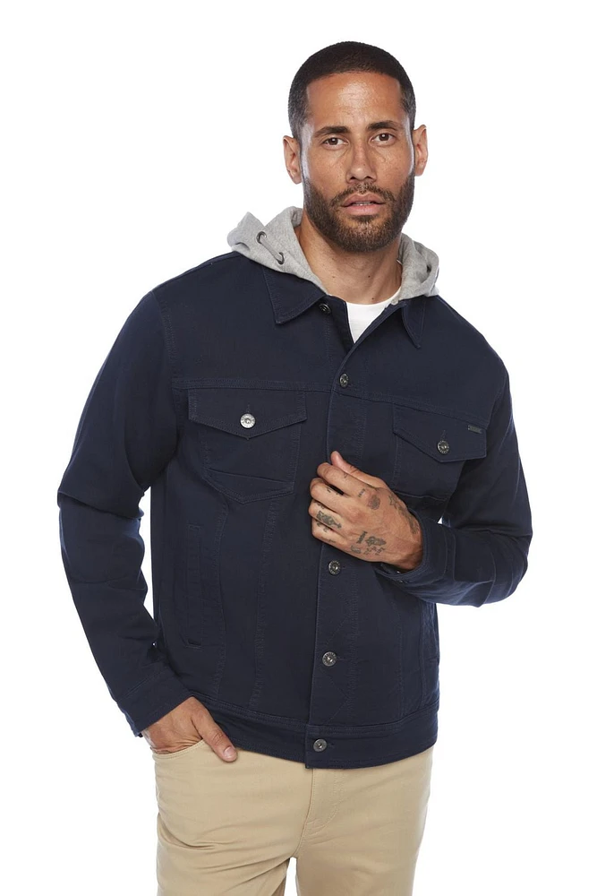 Jeaniologie ™ Men's Denim Jacket With Built-In Hood