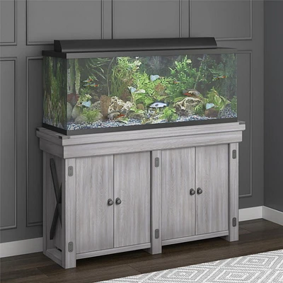 Flipper by Ollie & Hutch Wildwood 55 Gallon Aquarium or Terrarium Tank Stand, Rustic White