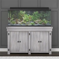 Flipper by Ollie & Hutch Wildwood 55 Gallon Aquarium or Terrarium Tank Stand, Rustic White