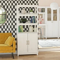 Mr.Kate Tess 2 Door Bookcase with Modular Storage Options, Ivory Oak