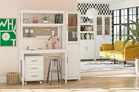 Mr.Kate Tess 2 Door Bookcase with Modular Storage Options, Ivory Oak