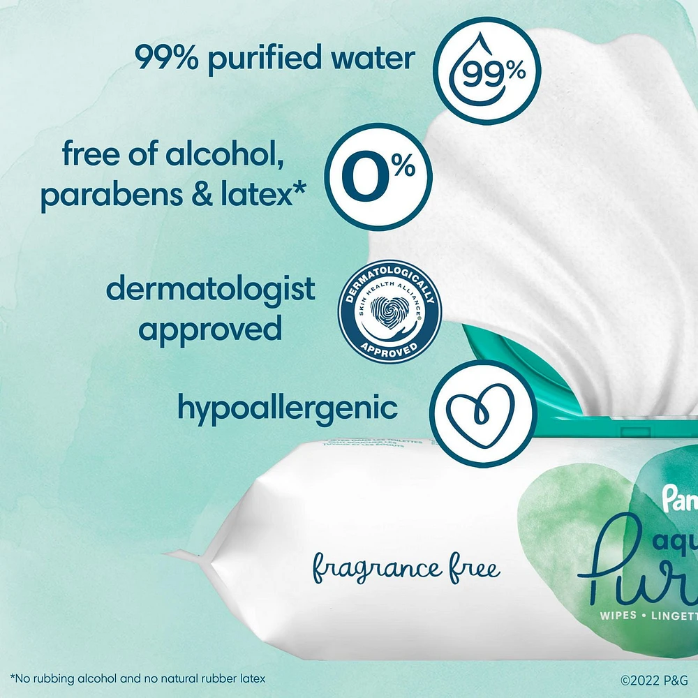 Pampers Aqua Pure Sensitive Baby Wipes 6X Pop-Top, 336CT