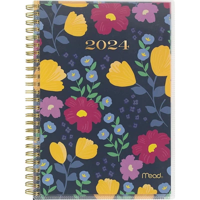 Petit Agenda Hebdomadaire/Mensuel Cyo Mead®, Caprice Floral Foncé