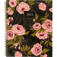 Cambridge® Large Weekly/Monthly Wild Roses Frosted Poly Planner, Planner