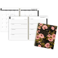 Cambridge® Large Weekly/Monthly Wild Roses Frosted Poly Planner, Planner