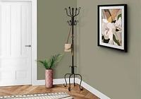 Monarch Specialties Coat Rack, Hall Tree, Free Standing, 8 Hooks, Entryway, 74"h, Bedroom, Metal, Black, Transitional