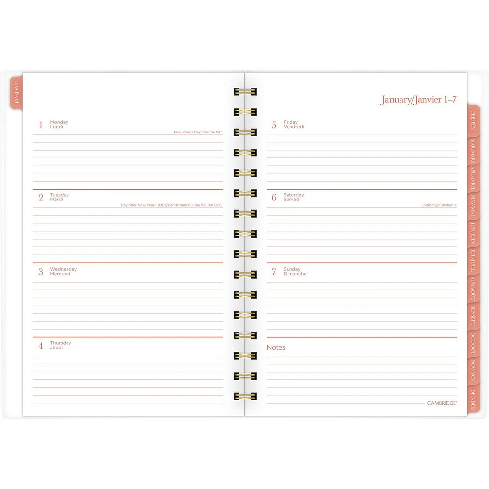 Cambridge® Small Weekly/Monthly Black & White Floral Planner, Planner