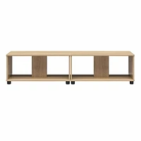 Mainstays Adjustable Side by Side or Stacking TV Stand for TVs up to 70 inches, Natural