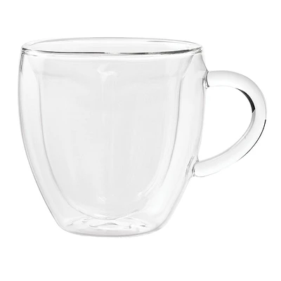 Safdie & Co. Premium Barista Glass Coffee Mugs with Handle, Transparent Tea Glasses for Hot/Cold Beverages, Perfect Design for Americano, Cappuccinos, Latte or Macchiato