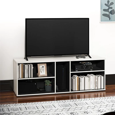 Novogratz Shadow Gaming TV Stand, White and Matte Black