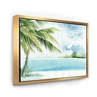 Designart Palm Beach Resort At Dawn I FLOAT FRAME WALL ART