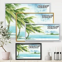 Designart Palm Beach Resort At Dawn I FLOAT FRAME WALL ART