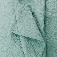 Marina Decoration Solid Embossed Pinsonic Coverlet Bedspread Bedding Ultra Soft Summer Quilt Set with Shams